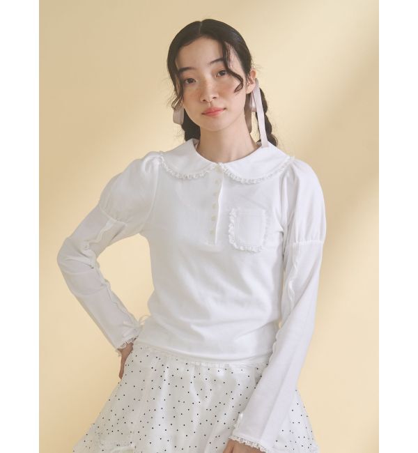 merry jenny「frilly polo tops」|ポロシャツ|
