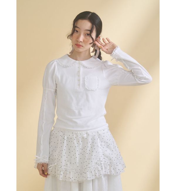 merry jenny「frilly polo tops」|ポロシャツ|