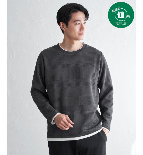 ikka「ランダムフクレジャカードレイヤード」|パーカー|チャコール