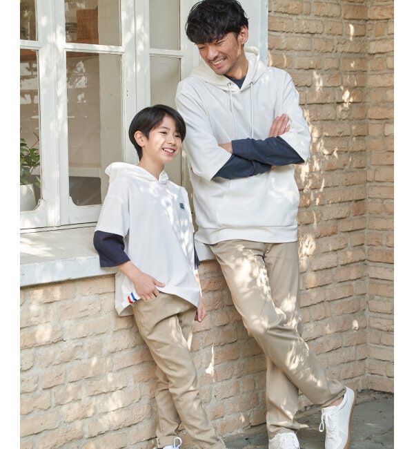 ikka kids「【親子コーデ】冷感6分袖レイヤードパーカー（120~160cm）」|Tシャツ・カットソー|