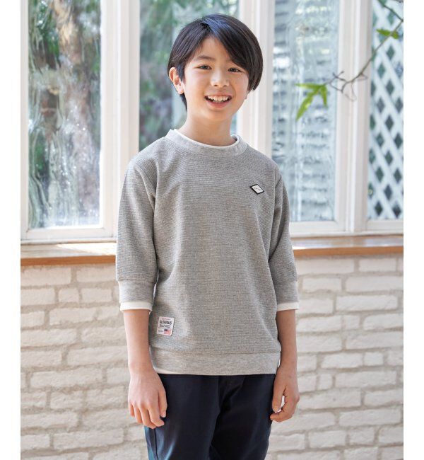 ikka kids「【親子コーデ】ピケレイヤード7分袖Tトレ（120~160cm）」|Tシャツ・カットソー|