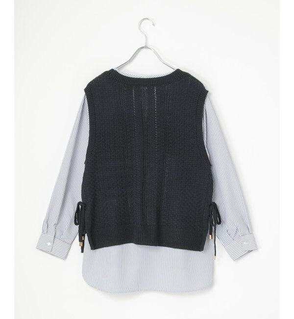 ikka「【2点セット】ニットベストブラウスセット」|ニット・セーター|