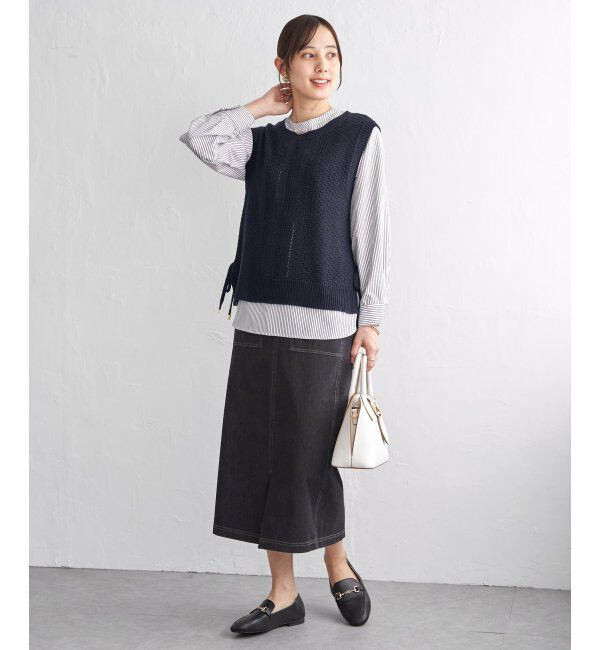 ikka「【2点セット】ニットベストブラウスセット」|ニット・セーター|