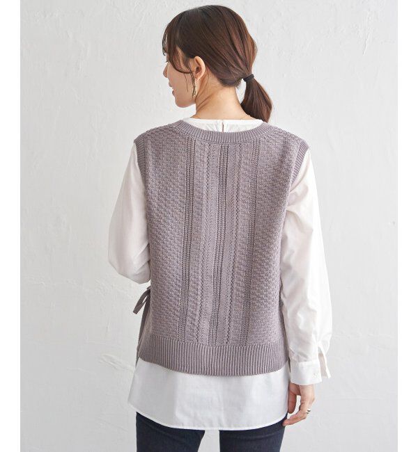 ikka「【2点セット】ニットベストブラウスセット」|ニット・セーター|