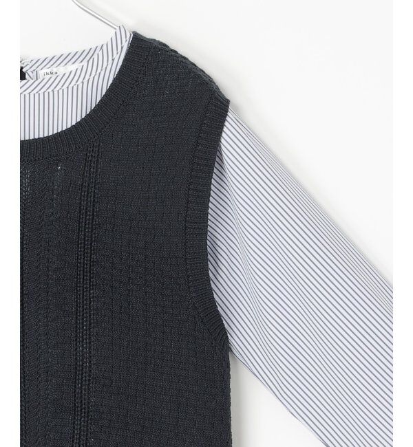 ikka「【2点セット】ニットベストブラウスセット」|ニット・セーター|