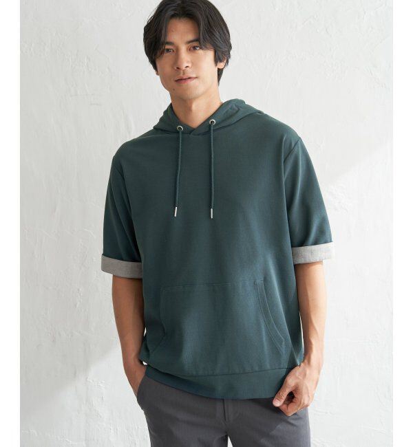 ikka「GOKU楽冷感2WAYパーカ」|Tシャツ・カットソー|グリーン