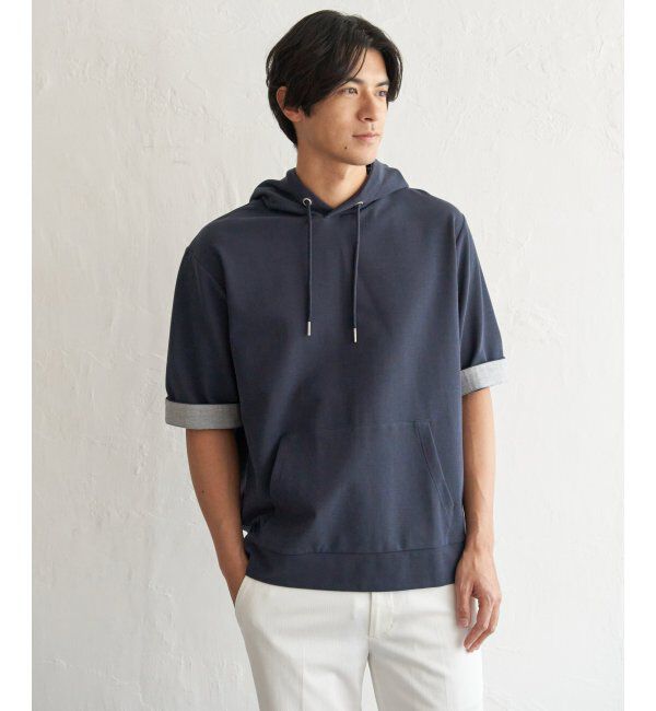 ikka「GOKU楽冷感2WAYパーカ」|Tシャツ・カットソー|ネイビーブルー