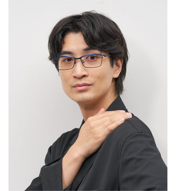  「スクエア型 跳ね上げ式メガネ フリップアップ FLIPUP ビジネス  レンズ交換券付」|メガネ|ネイビー3