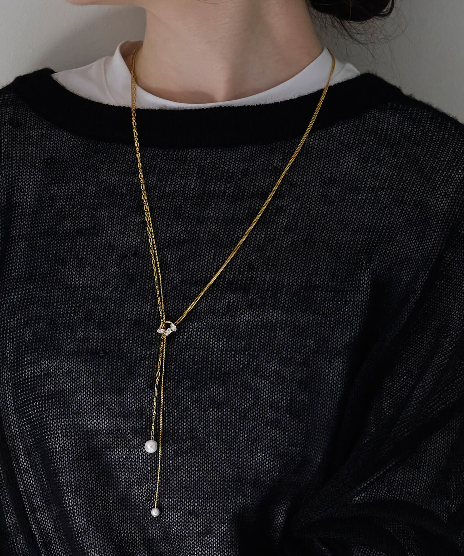 Phoebe「2wayアレンジパールラリエットネックレス」|ネックレス|