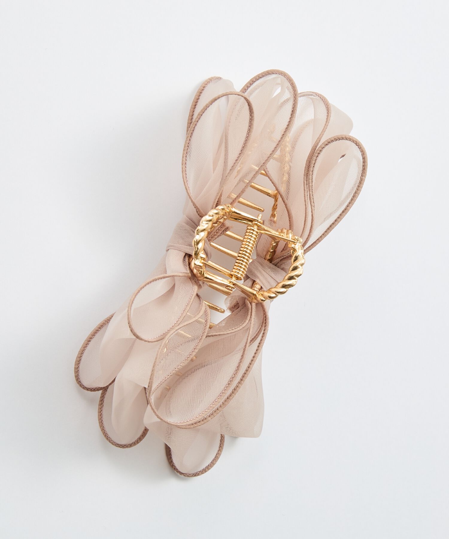 Phoebe「ボリュームオーガンジーリボンバンスクリップ　ピンク」|その他|