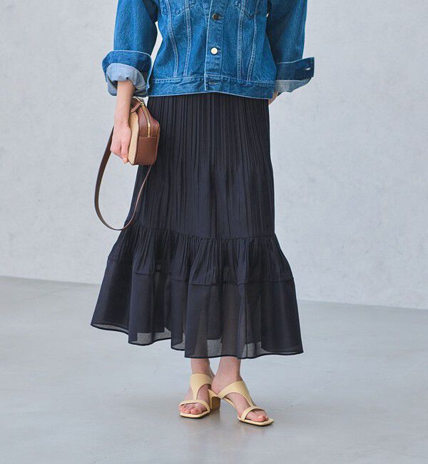 UNITED ARROWS「オーガンジー コンスト プリーツスカート」|スカート|