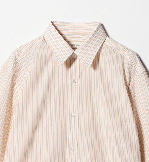 UNITED ARROWS「ALBINI オルタネートストライプ ラウンド レギュラーカラーシャツ」|シャツ・ブラウス|