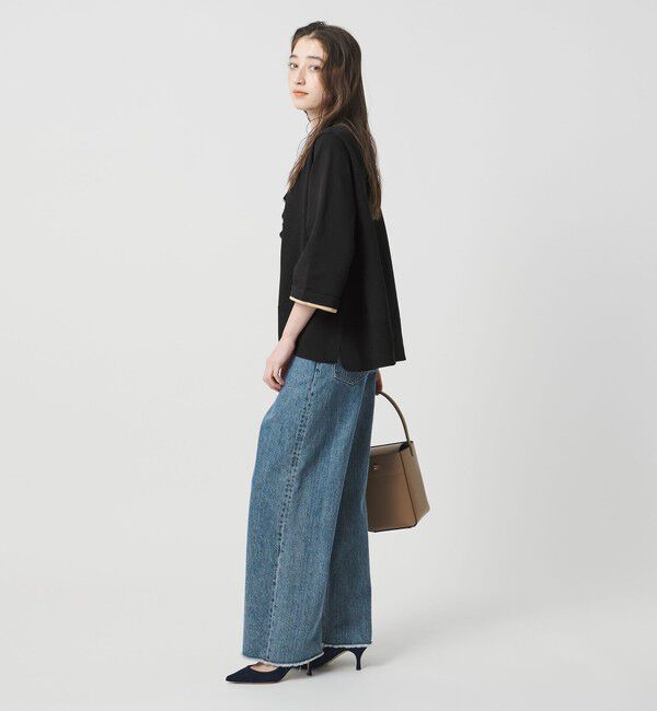 UNITED ARROWS「ミニマル Vネックフリル プルオーバー」|ニット・セーター|