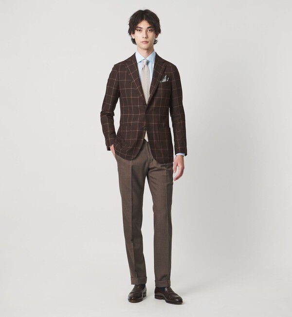 UNITED ARROWS「ブークレ ウィンドウペン シングル 3ボタン テーラードジャケット CーMODEL」|テーラードジャケット|