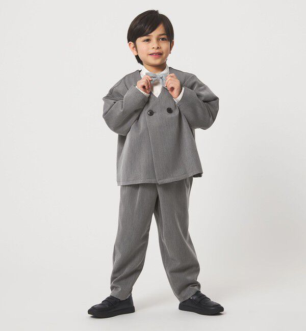 UNITED ARROWS green label relaxing「ノーカラージャケット + タックパンツ セット / キッズ 110cm-130cm」|スーツ|