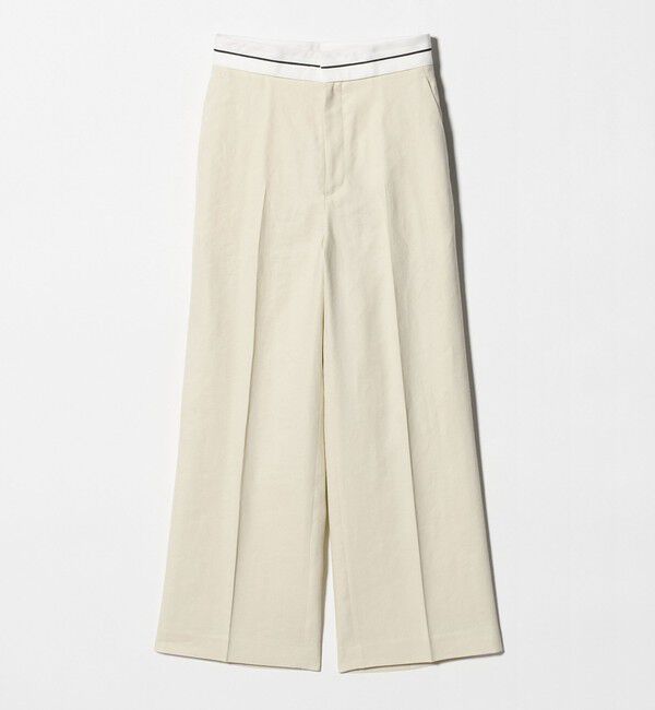 BEAUTY&YOUTH UNITED ARROWS「麻ブレンド マーベルト ワイドパンツ UVカット」|チノ|OFF WHITE