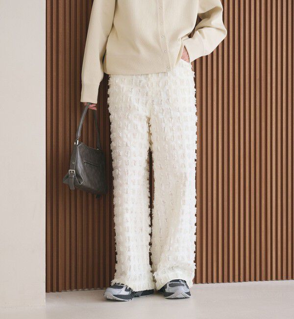 BEAUTY&YOUTH UNITED ARROWS「スクエア フリンジ ジャガード ワイドパンツ」|その他|