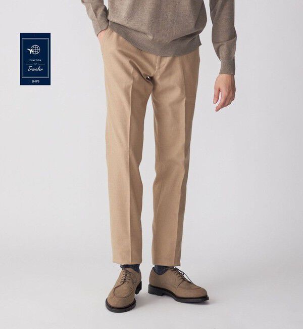 SHIPS「SHIPS: 〈手洗い可能〉2WAY ストレッチ ドビー パンツ」|チノ|カーキ