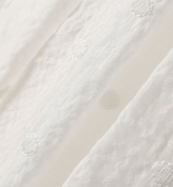 SHIPS any「【WEB限定】SHIPS any:〈手洗い可能〉シアー ドット スタンドカラー パフ ギャザー ブラウス」|シャツ・ブラウス|