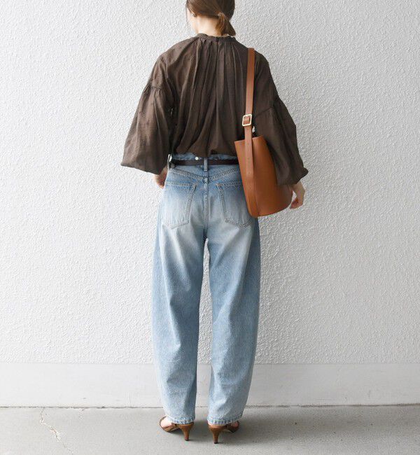 SHIPS any「【WEB限定】SHIPS any:〈手洗い可能〉シアー ドット スタンドカラー パフ ギャザー ブラウス」|シャツ・ブラウス|