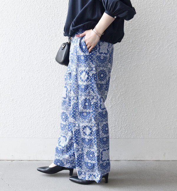 SHIPS any「《予約》SHIPS any:〈洗濯機可能〉バンダナ プリント イージー ワイド パンツ」|その他|