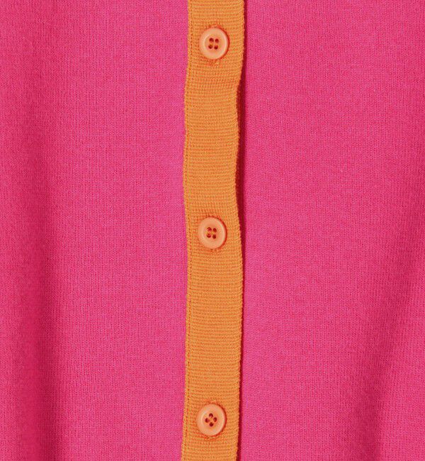 コットンカシミヤ バイカラークルーネックカーディガン（CABaN