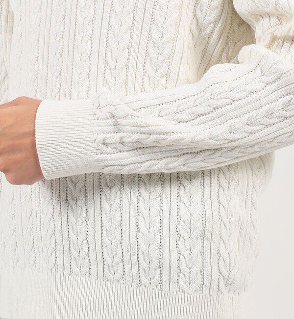 TOMORROWLAND MENS「コットンケーブル Vネックニット」|ニット・セーター|