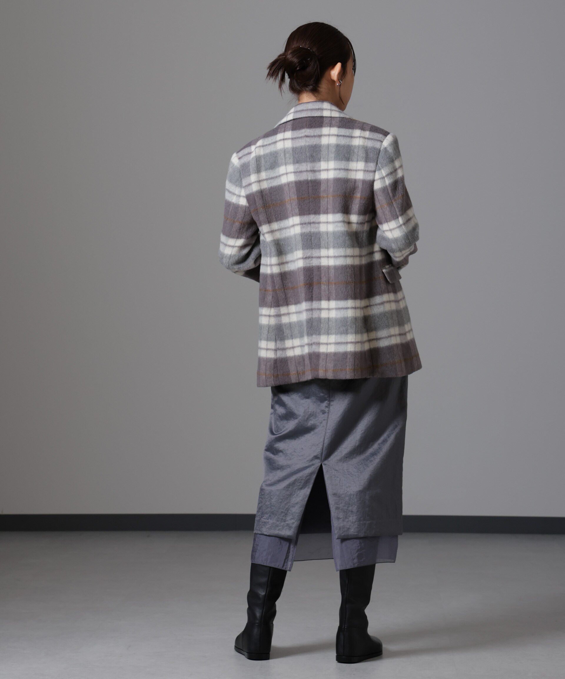 nano･universe「レザーライクサテンスカート」|スカート|