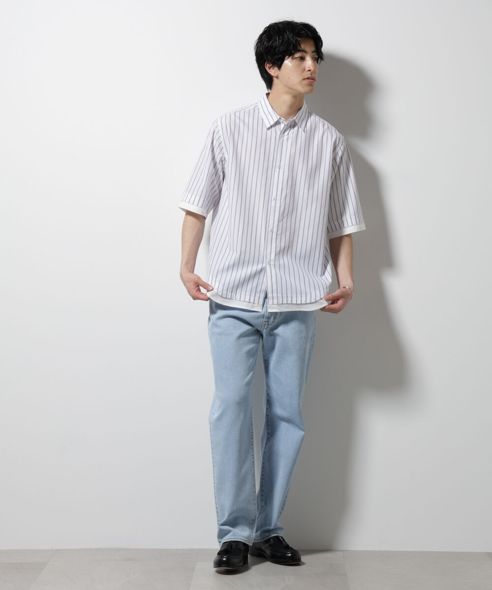 nano･universe「クレイジーストライプシャツ 半袖 2」|シャツ・ブラウス|