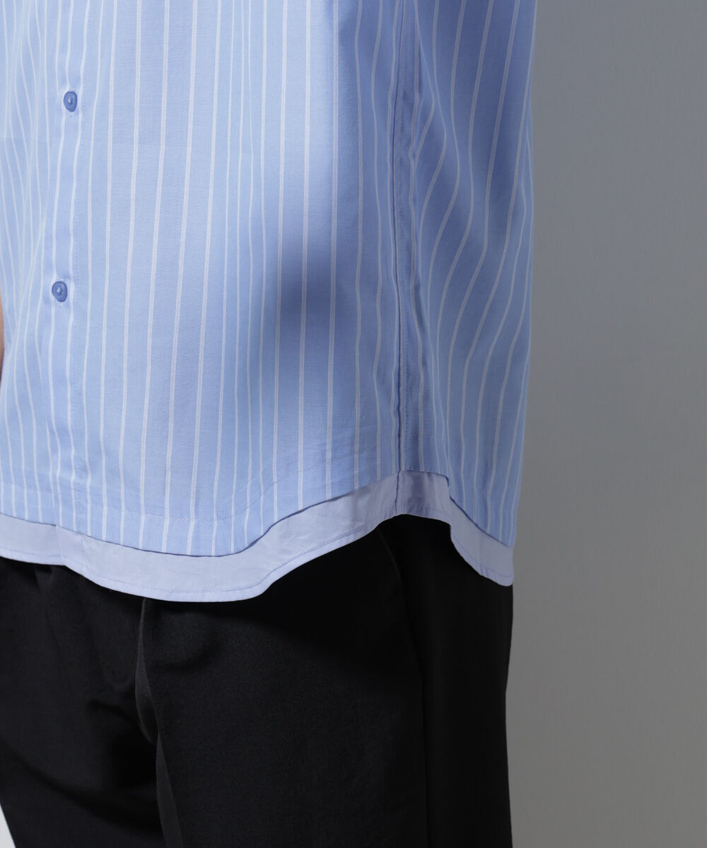 nano･universe「クレイジーストライプシャツ 半袖 2」|シャツ・ブラウス|