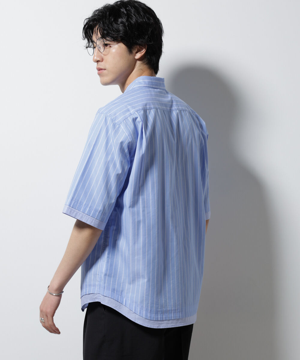 nano･universe「クレイジーストライプシャツ 半袖 2」|シャツ・ブラウス|