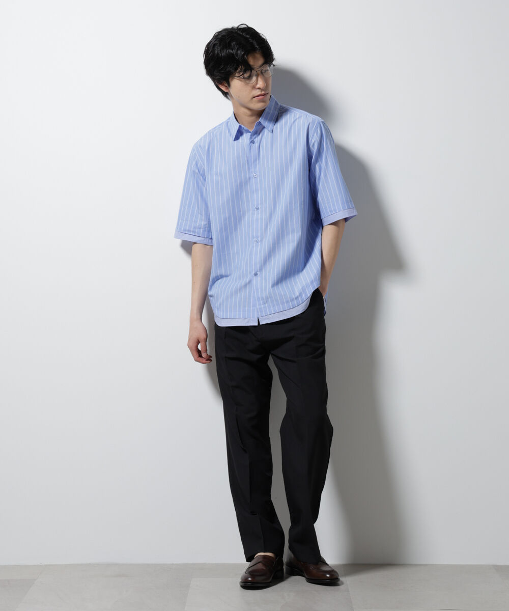 nano･universe「クレイジーストライプシャツ 半袖 2」|シャツ・ブラウス|