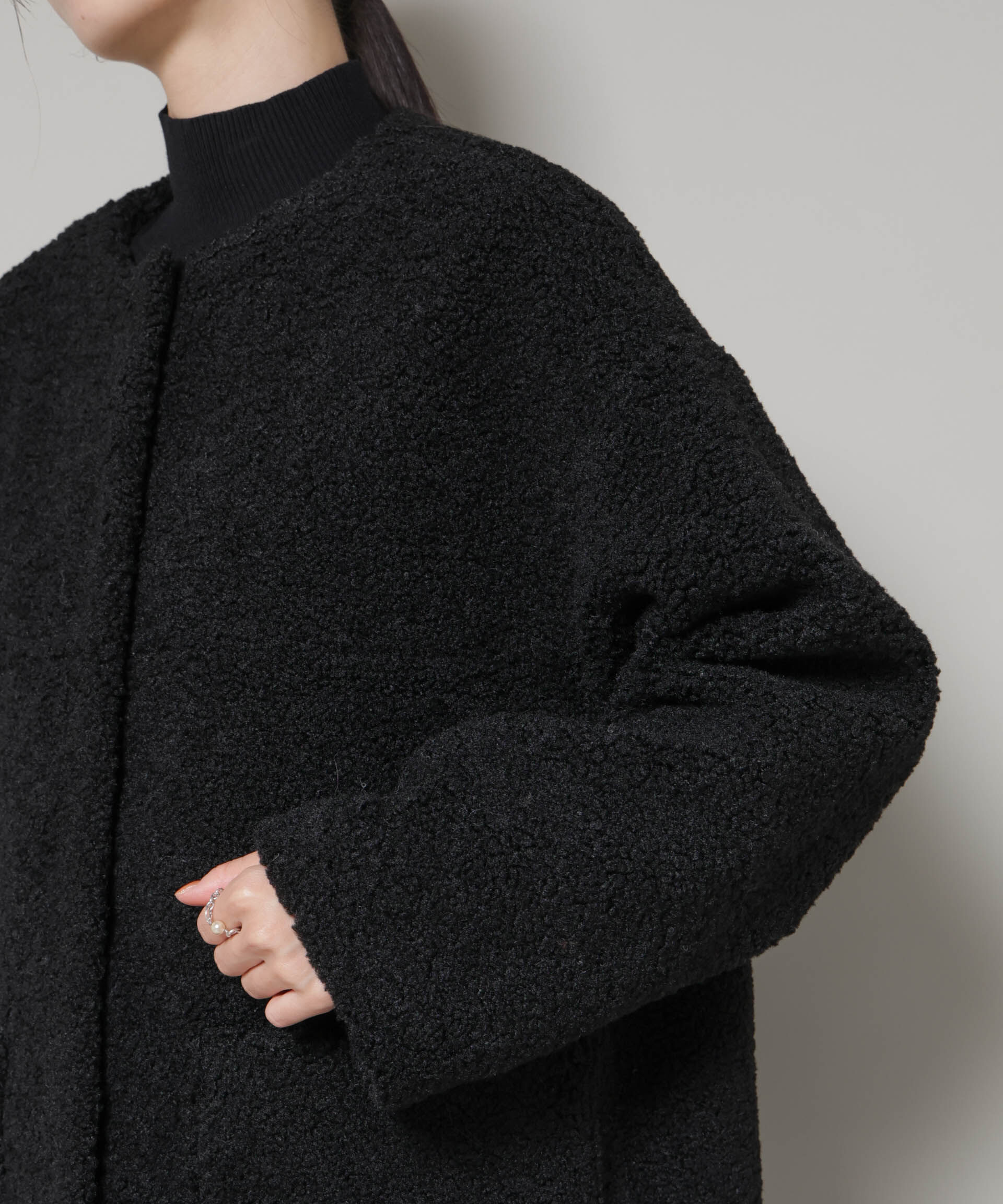 nano･universe「ソフトボアノーカラーミドルコート」|その他|