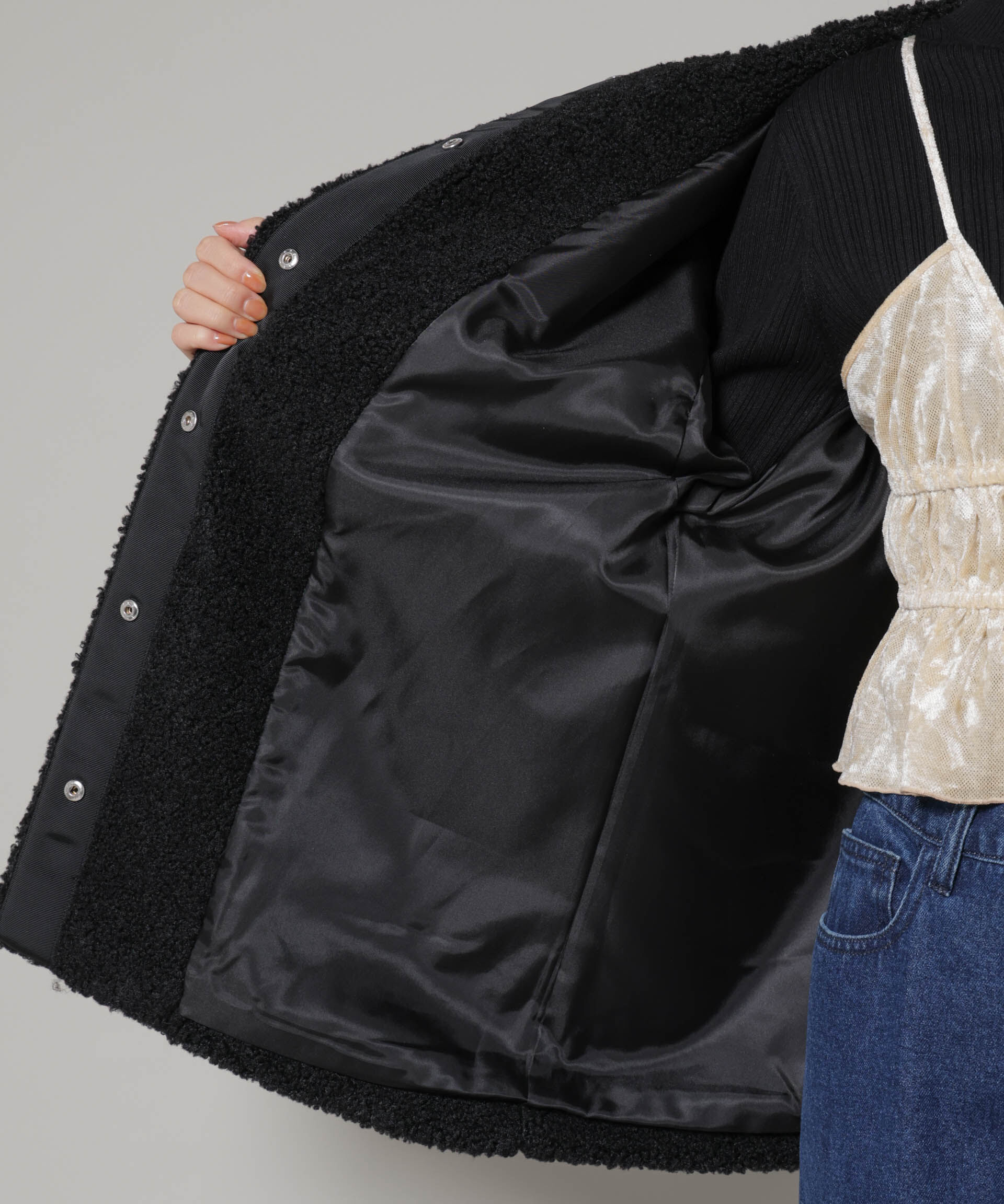 nano･universe「ソフトボアノーカラーミドルコート」|その他|