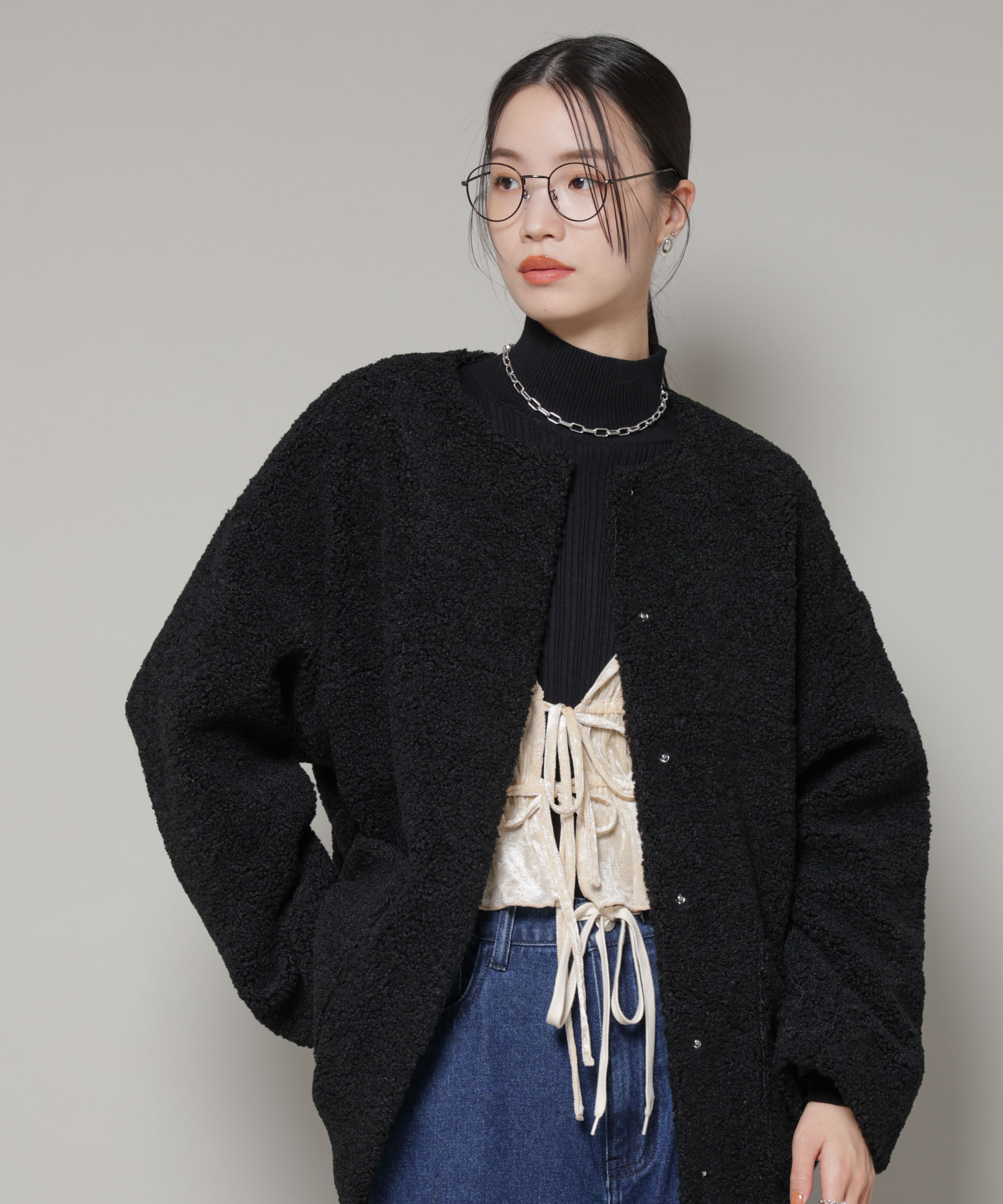 nano･universe「ソフトボアノーカラーミドルコート」|その他|