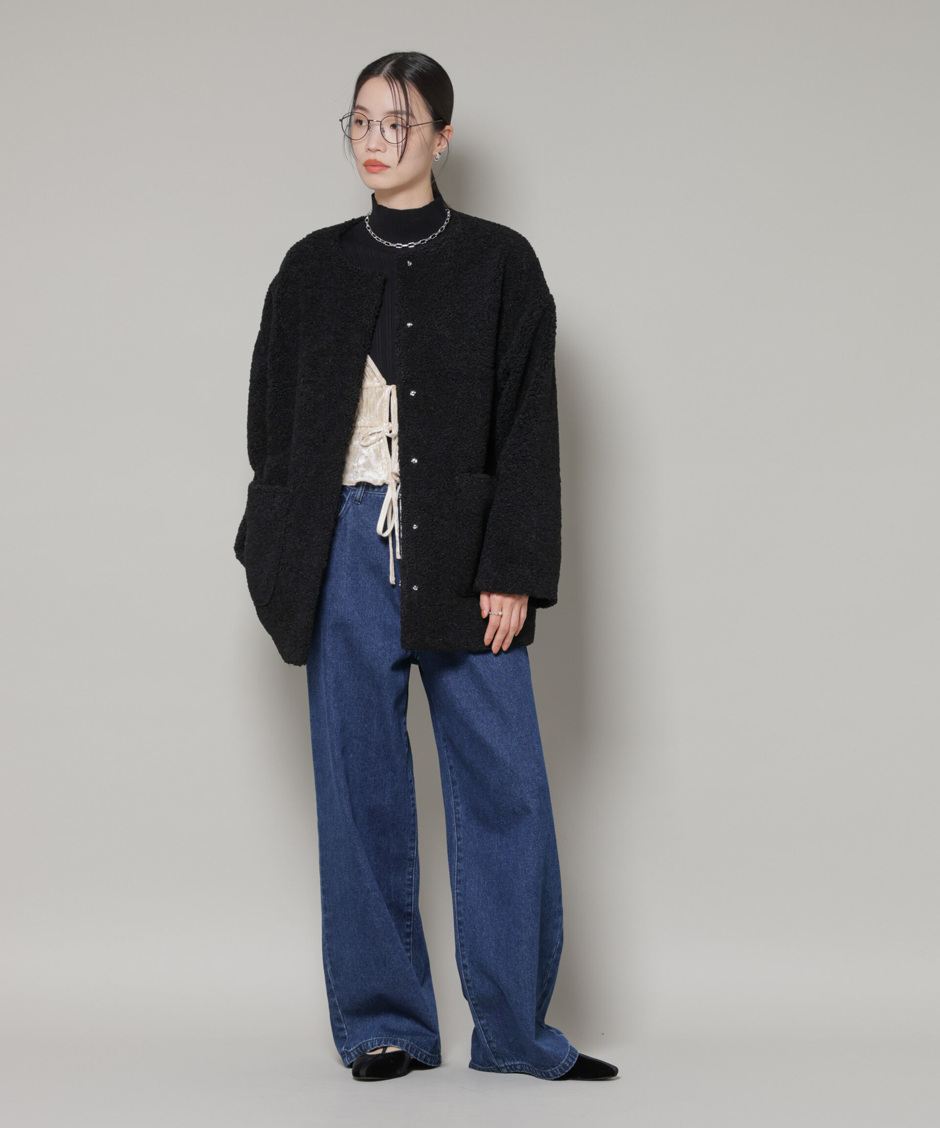 nano･universe「ソフトボアノーカラーミドルコート」|その他|