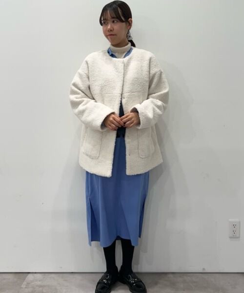 nano･universe「ソフトボアノーカラーミドルコート」|その他|