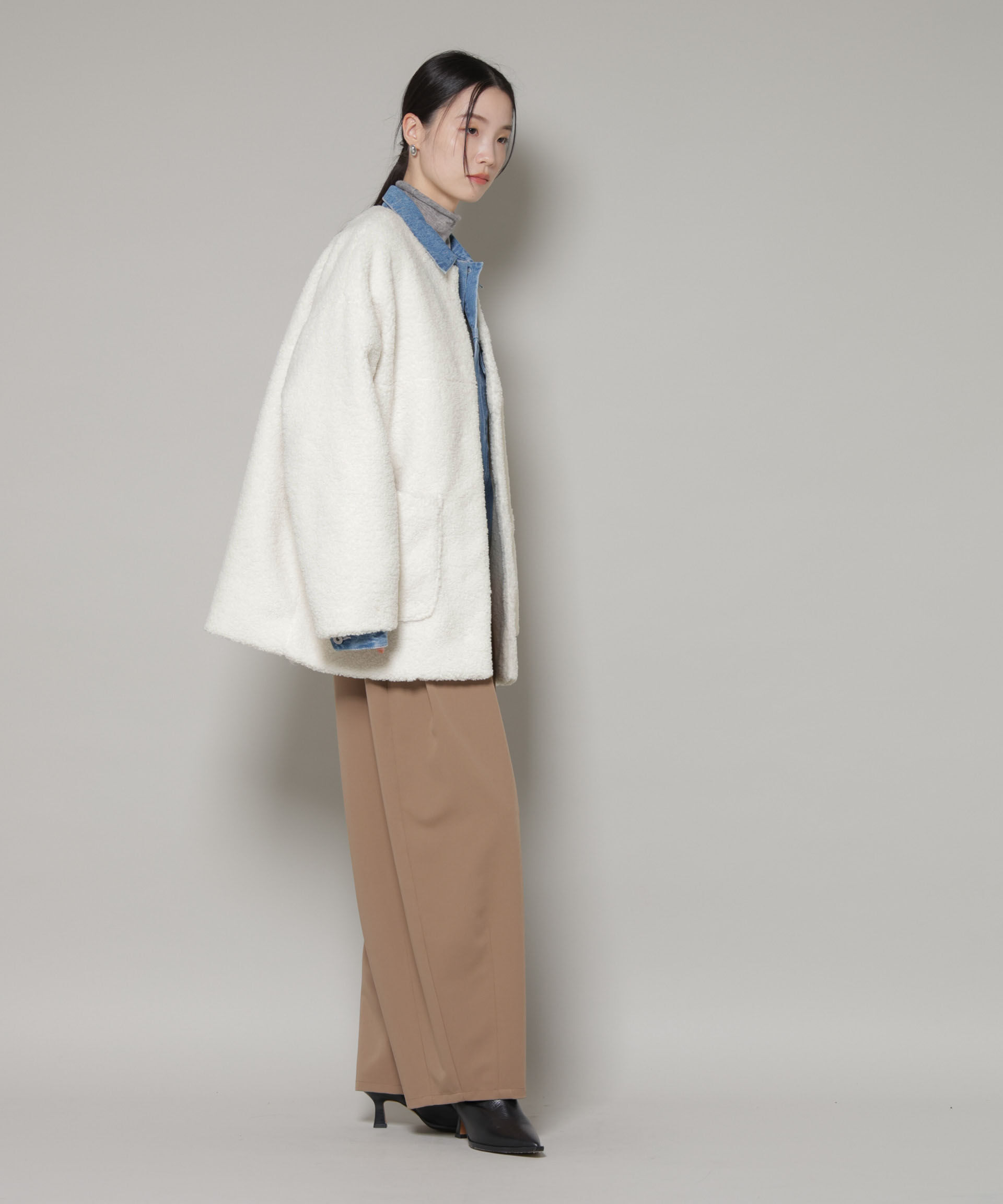 nano･universe「ソフトボアノーカラーミドルコート」|その他|