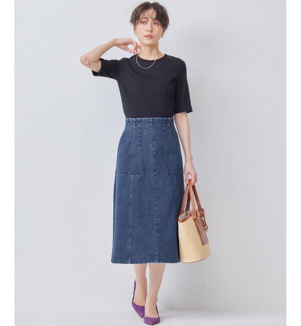 組曲「【ストレッチ】ミッドデニム フレアスカート」|スカート|