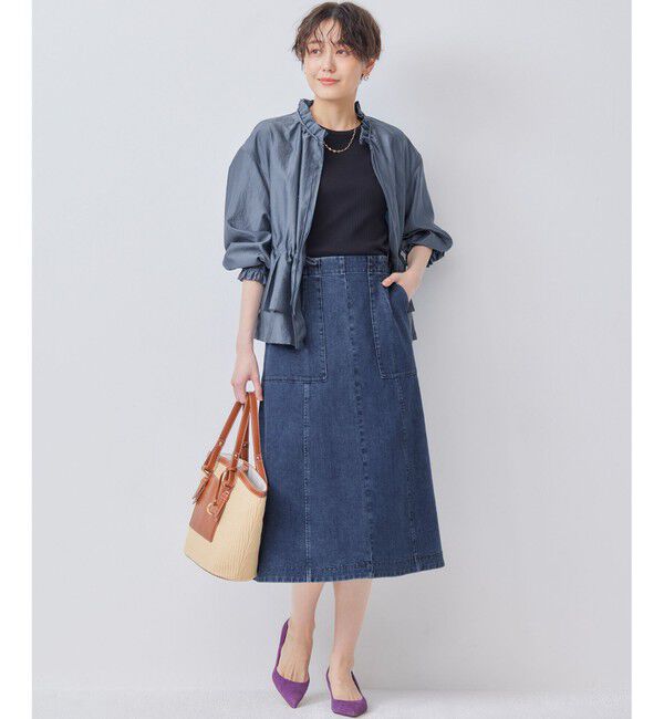 組曲「【ストレッチ】ミッドデニム フレアスカート」|スカート|