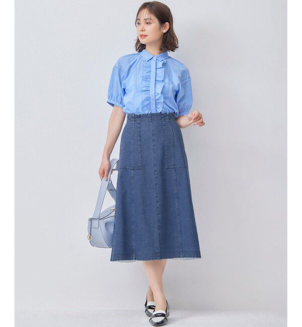 組曲「【ストレッチ】ミッドデニム フレアスカート」|スカート|