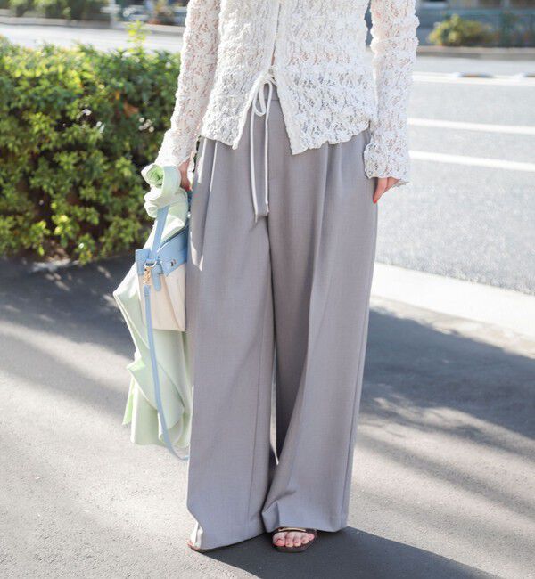NOLLEY'S sophi「ウォッシャブルWウエストワイドパンツ」|その他|ミディアムグレー