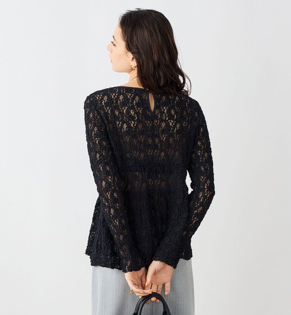 NOLLEY'S sophi「ウォッシャブルストレッチレースペプラムプルオーバー」|シャツ・ブラウス|