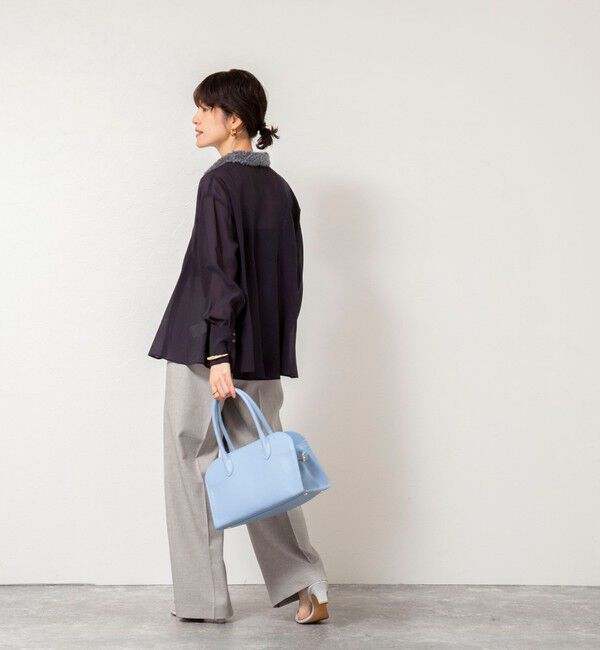 NOLLEY'S sophi「チュール襟付オーガンジーフレアシャツブラウス」|シャツ・ブラウス|