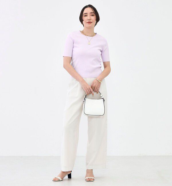 NOLLEY'S sophi「《アンサンブル対応》《手洗い可能》マルチファンクション5分袖プルオーバー」|ニット・セーター|