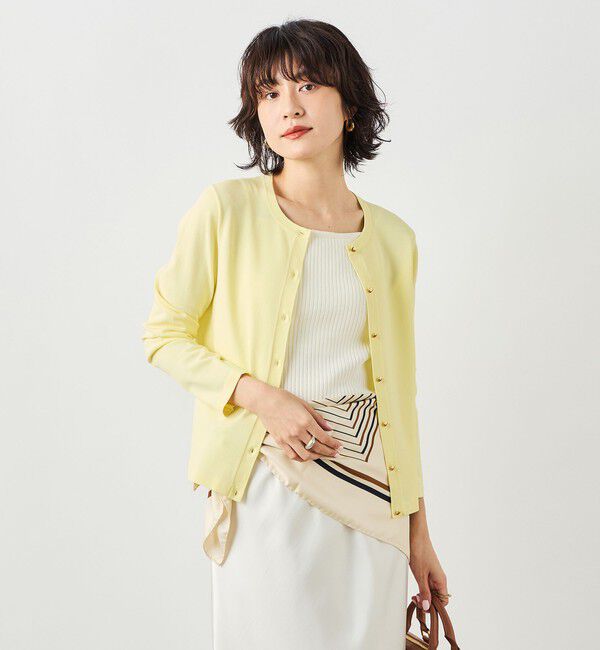 NOLLEY'S sophi「《アンサンブル対応》 《手洗い可能》マルチファンクションクルーネックカーディガン」|カーディガン|