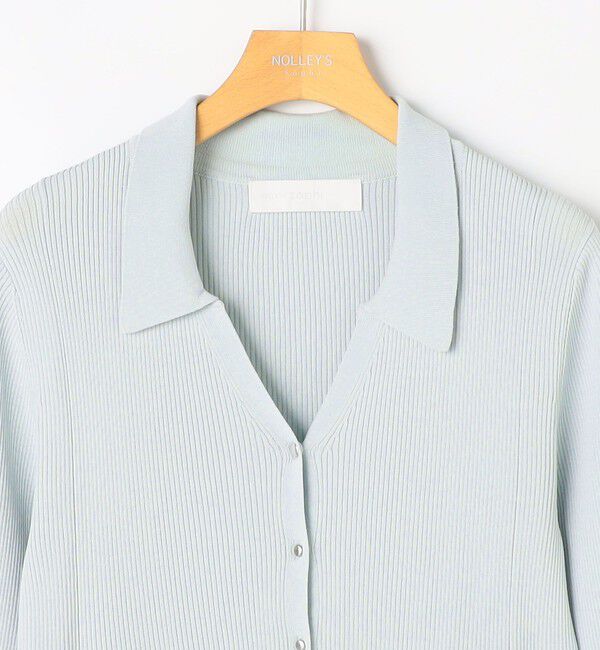 NOLLEY'S sophi「《手洗い可能》リブフレアスキッパーポロ襟カーディガン」|カーディガン|