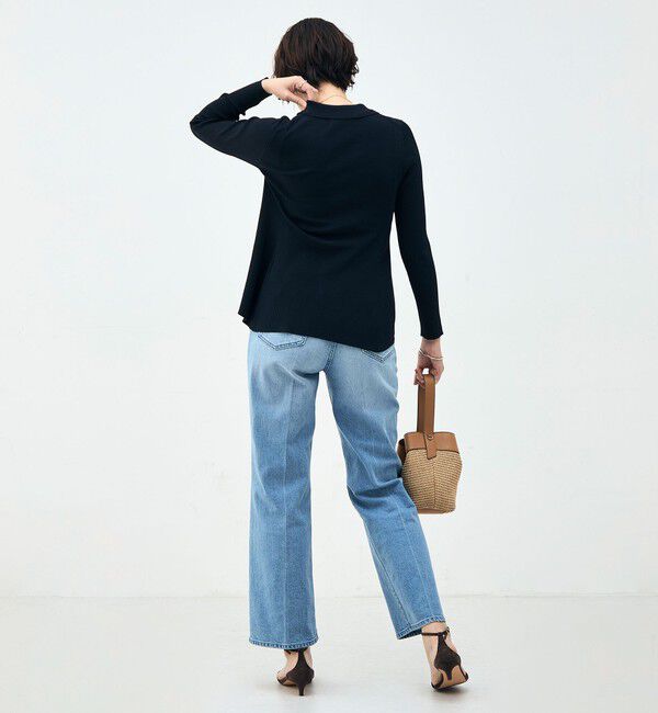 NOLLEY'S sophi「《手洗い可能》リブフレアスキッパーポロ襟カーディガン」|カーディガン|