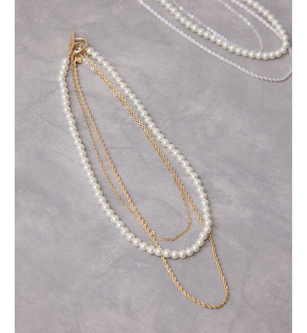 VIS「ガラスパール3連ネックレス」|ネックレス|