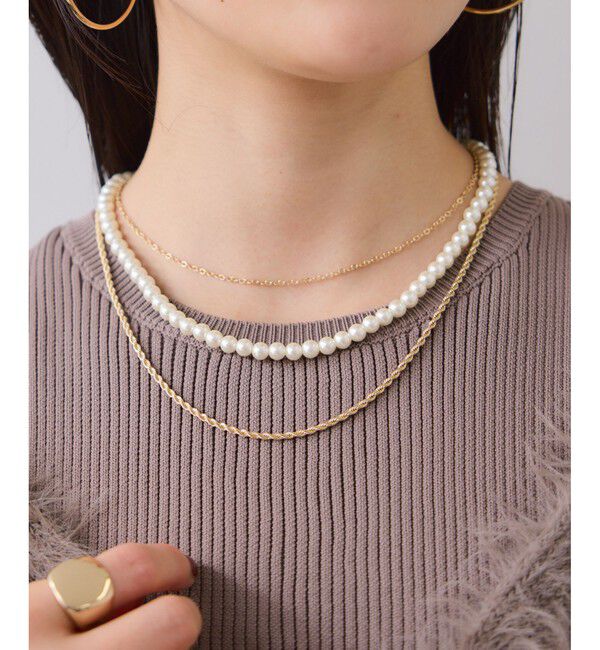 VIS「ガラスパール3連ネックレス」|ネックレス|